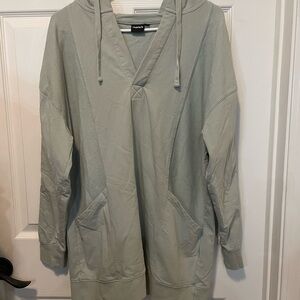 Mono B Oversized Hoodie Tunic Sweatshirt in Sage Green | Size Small